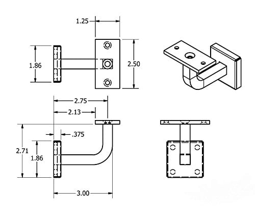 Stainless Steel Handrail Bracket VR453 stainless-steel-handrail-bracket-vr453