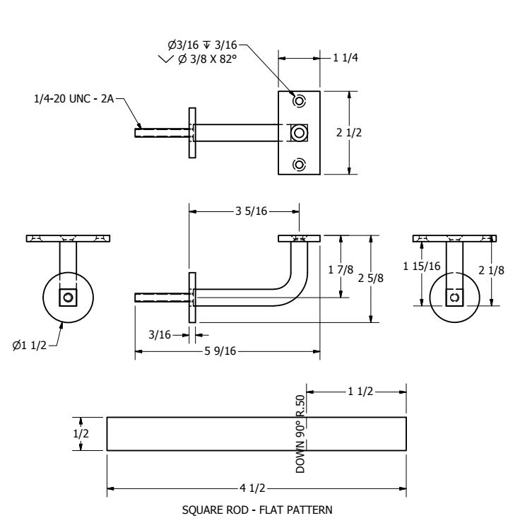 Stainless Steel Grab Rail Post Bracket VR454
