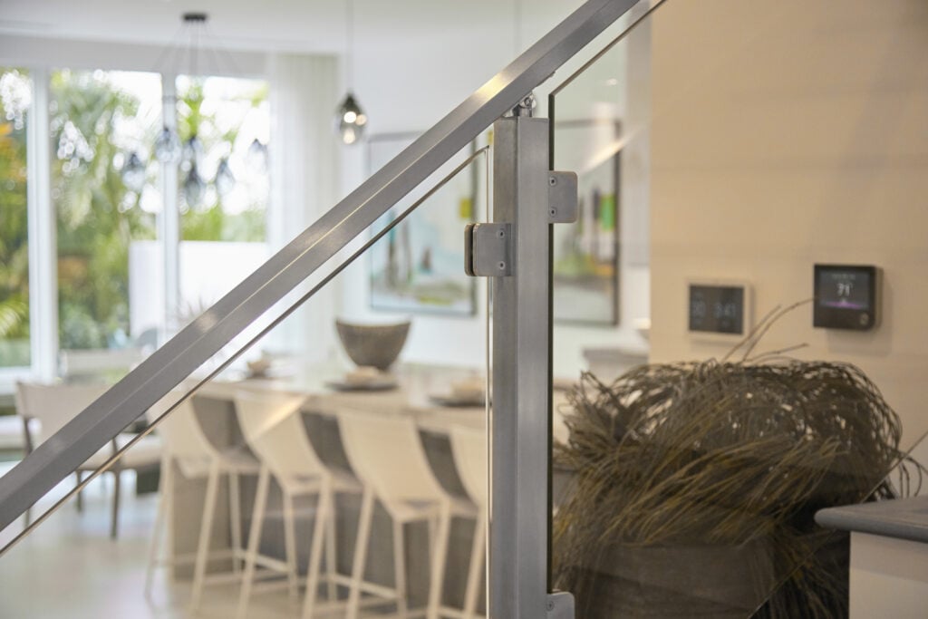 interior Glass Railing Post detailed