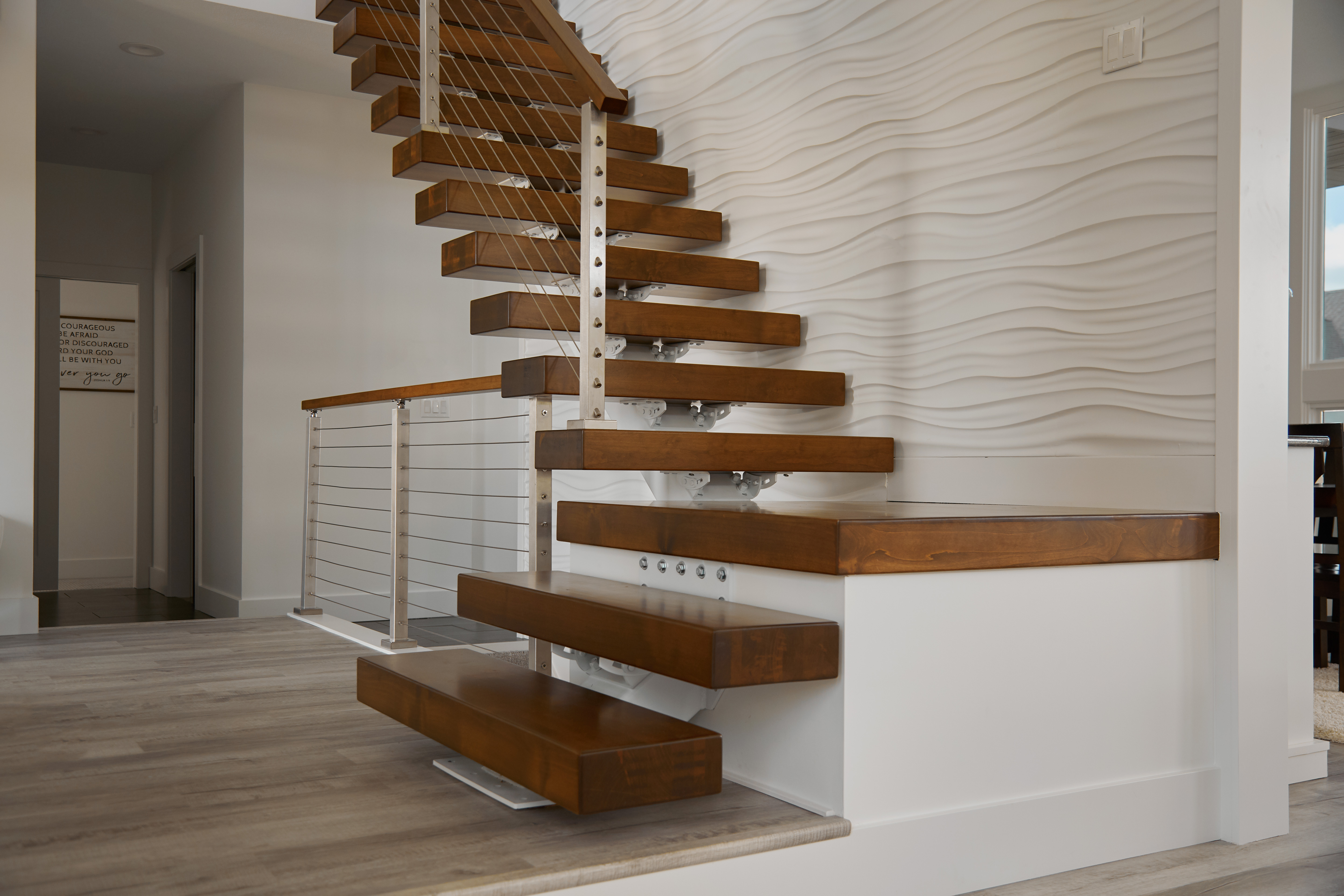 90 Degree Floating Stair Remodel