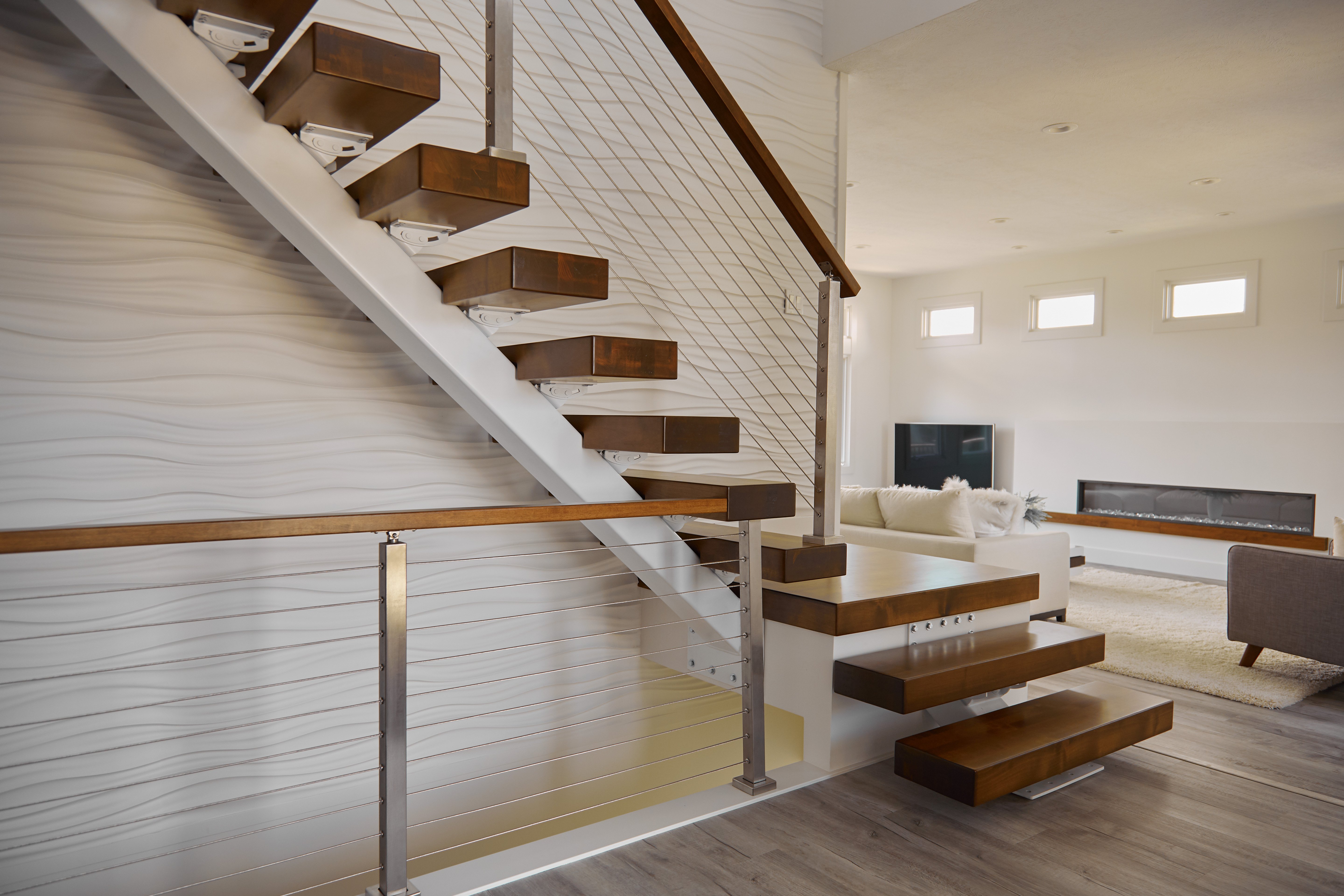 90 Degree Floating Stair Remodel