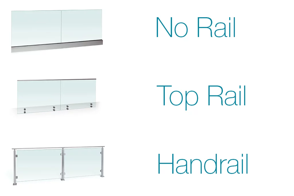 glass railing with handrail types