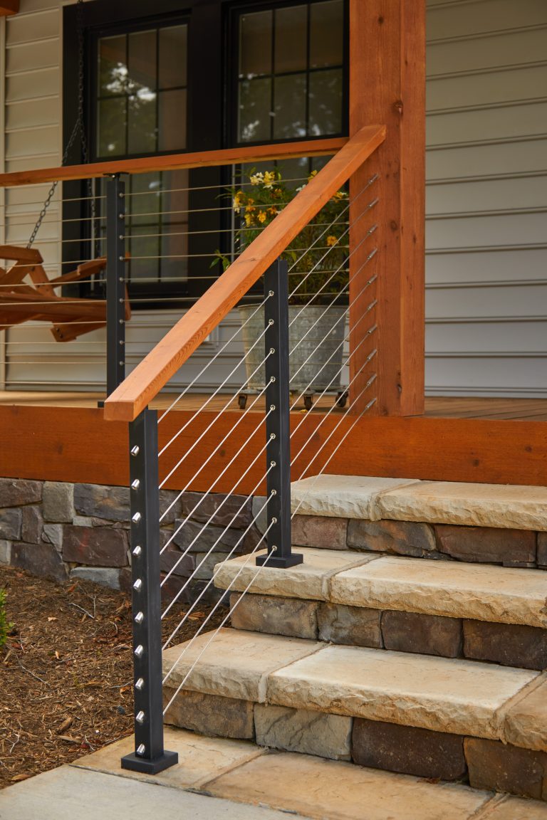 Wood Cable Railing Kits for a Wrap Around Porch - Viewrail