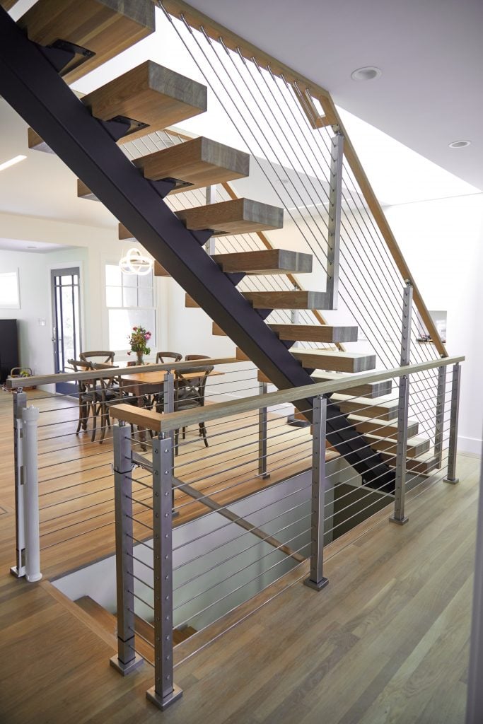 Steel Floating Stairs, Prefabricated DIY Metal Stairs