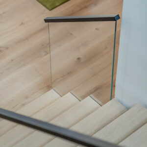 Eclectic Switchback Staircase with Glass Railing - Viewrail