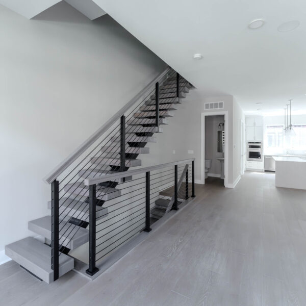 Grey FLIGHT Mono System with Wooden Handrail and Rod Railing - Viewrail