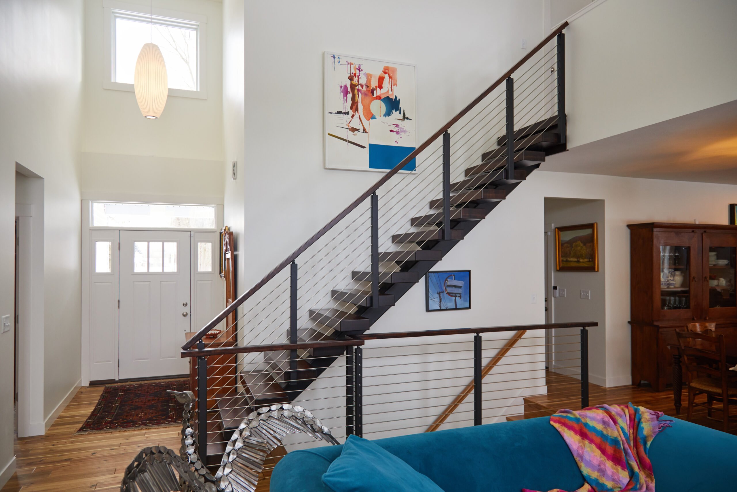 Floating stair and railing system built by Matt Risinger