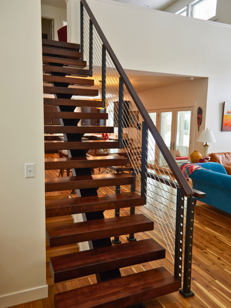 View looking up the stairs from the main floor