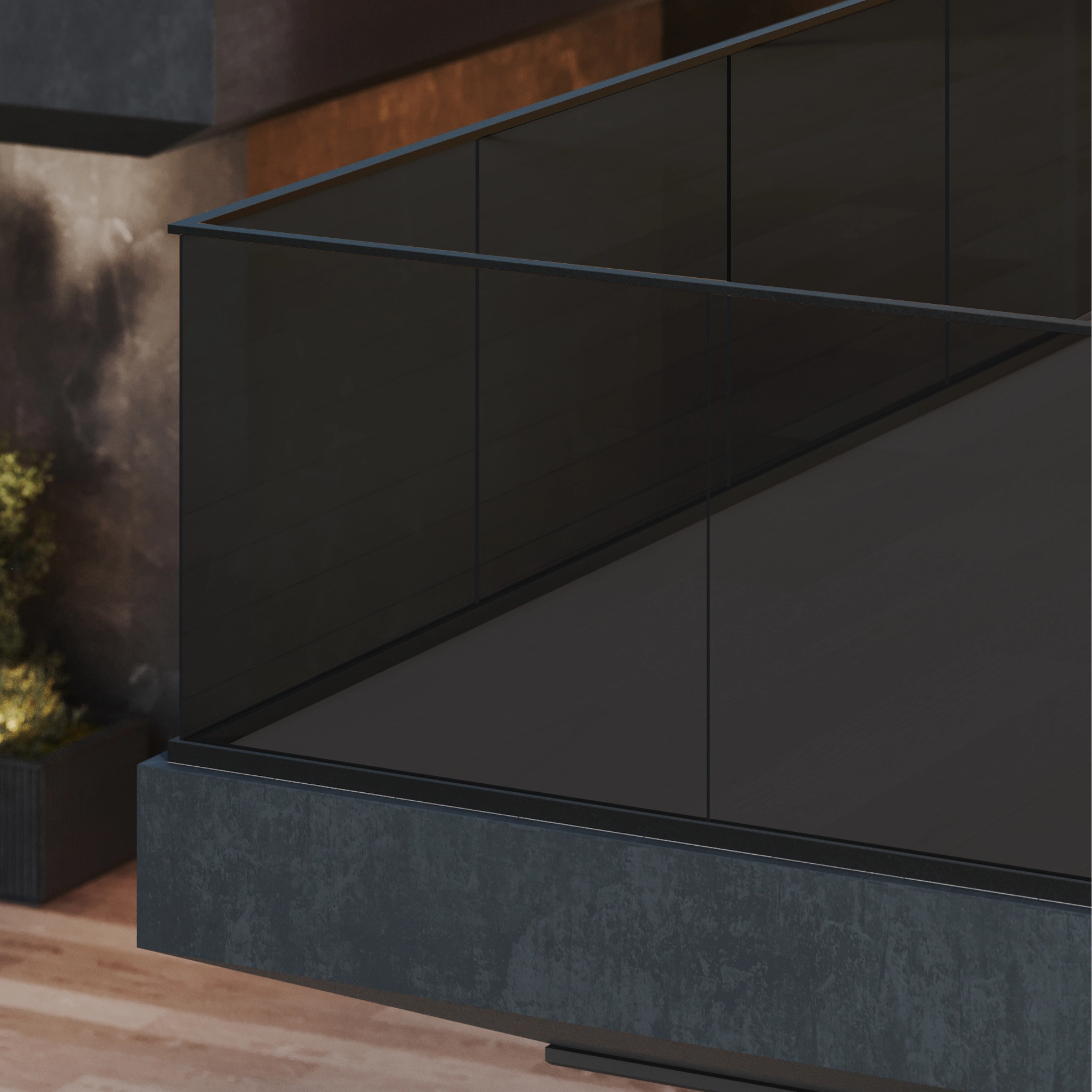 Solar Gray glass panels