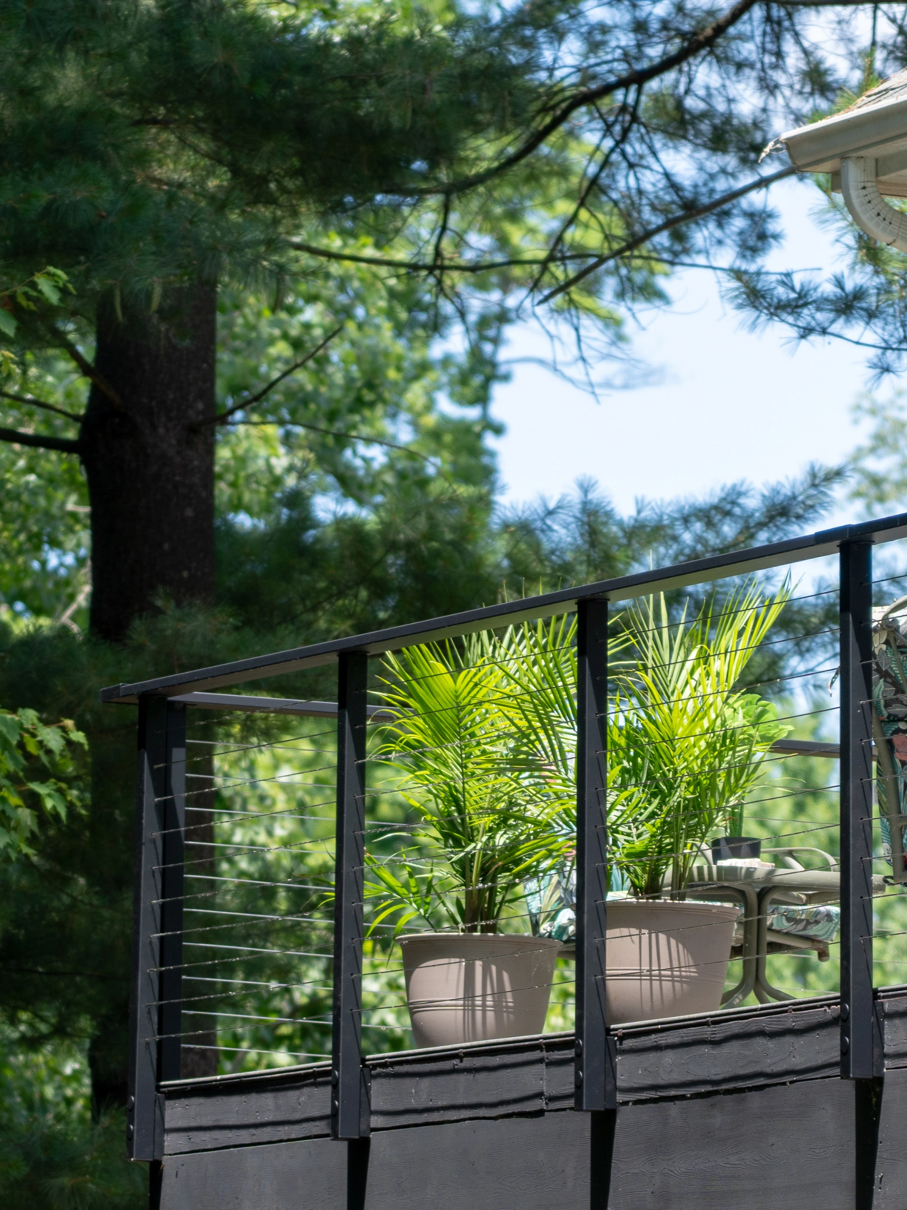 Black Express Side Mount on a second-story deck.