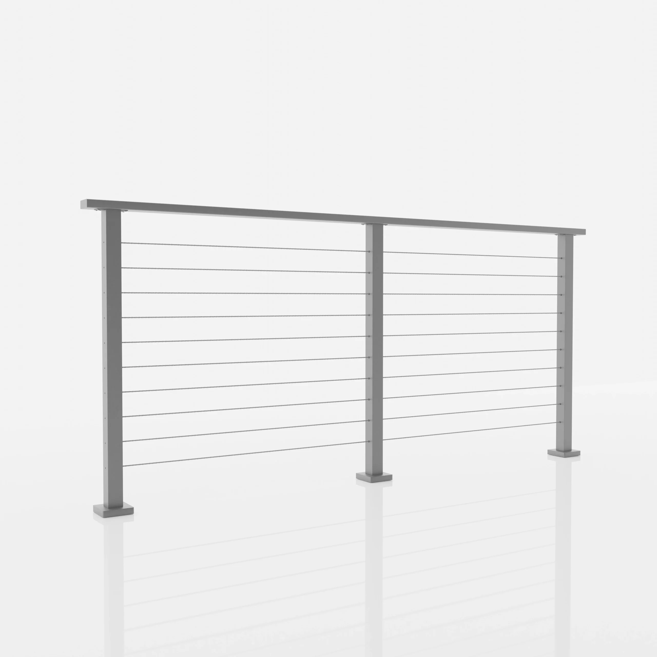 An 8 foot section of Silver Express Cable Railing