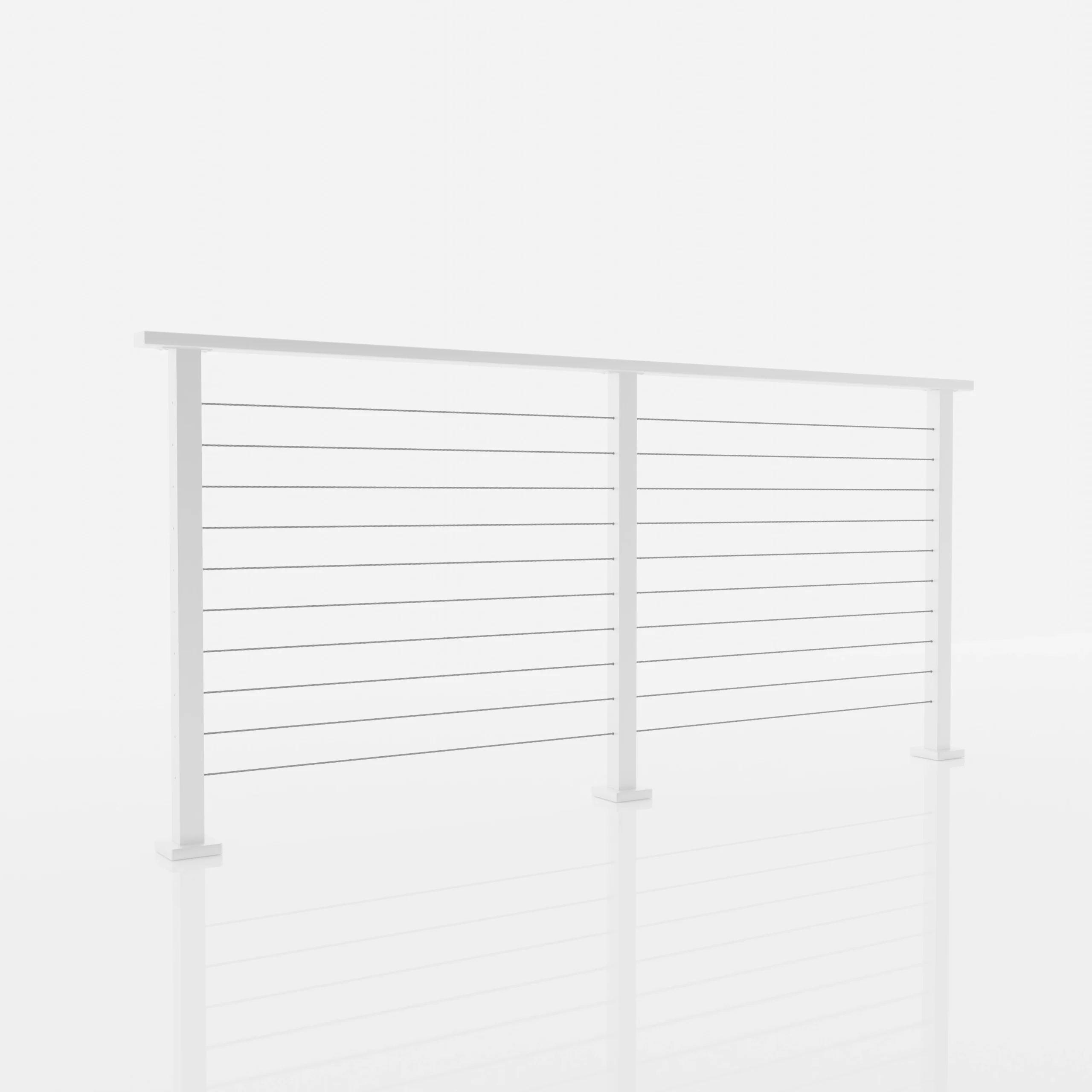 An 8 foot section of White Express Cable Railing