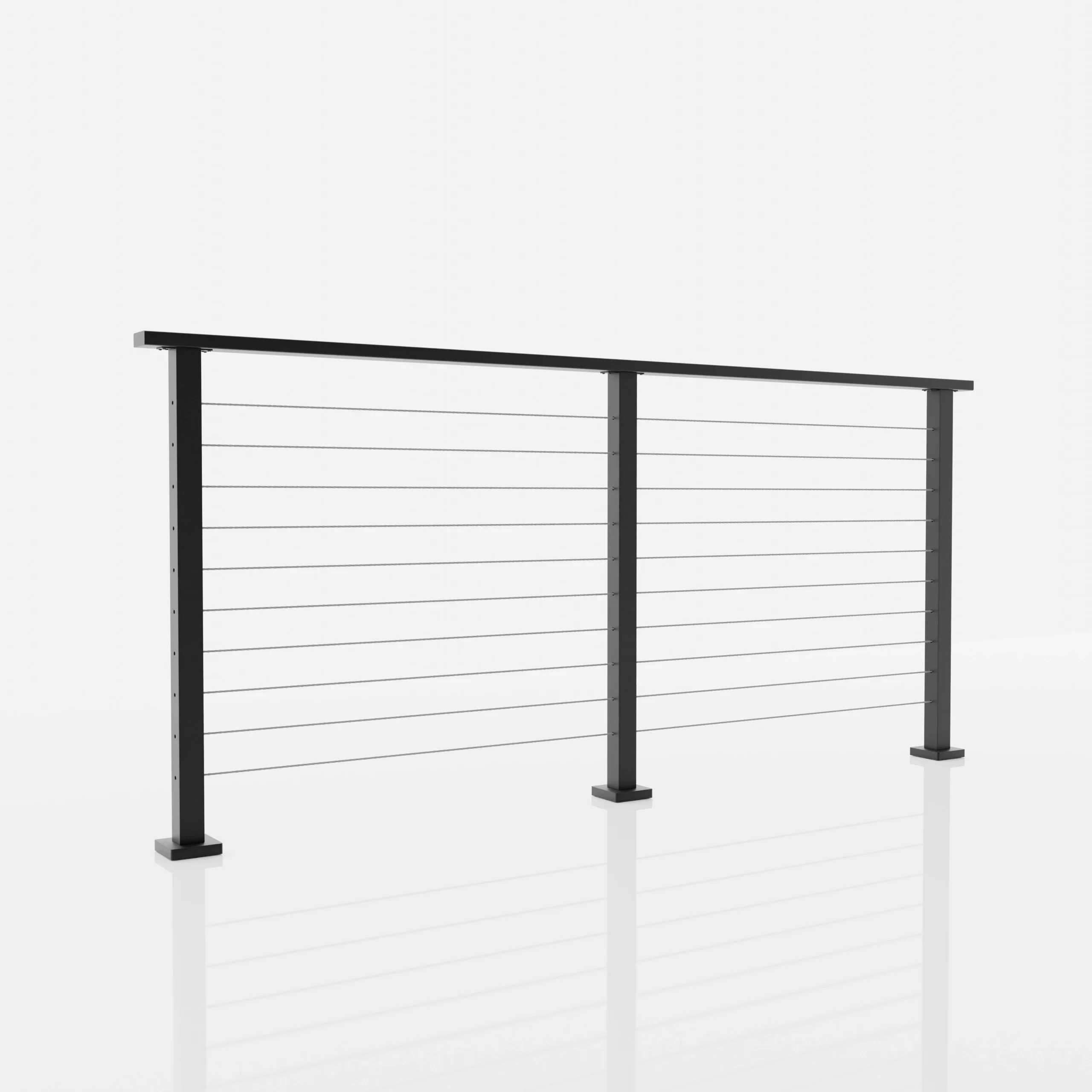 An 8 foot section of Black Express Cable Railing