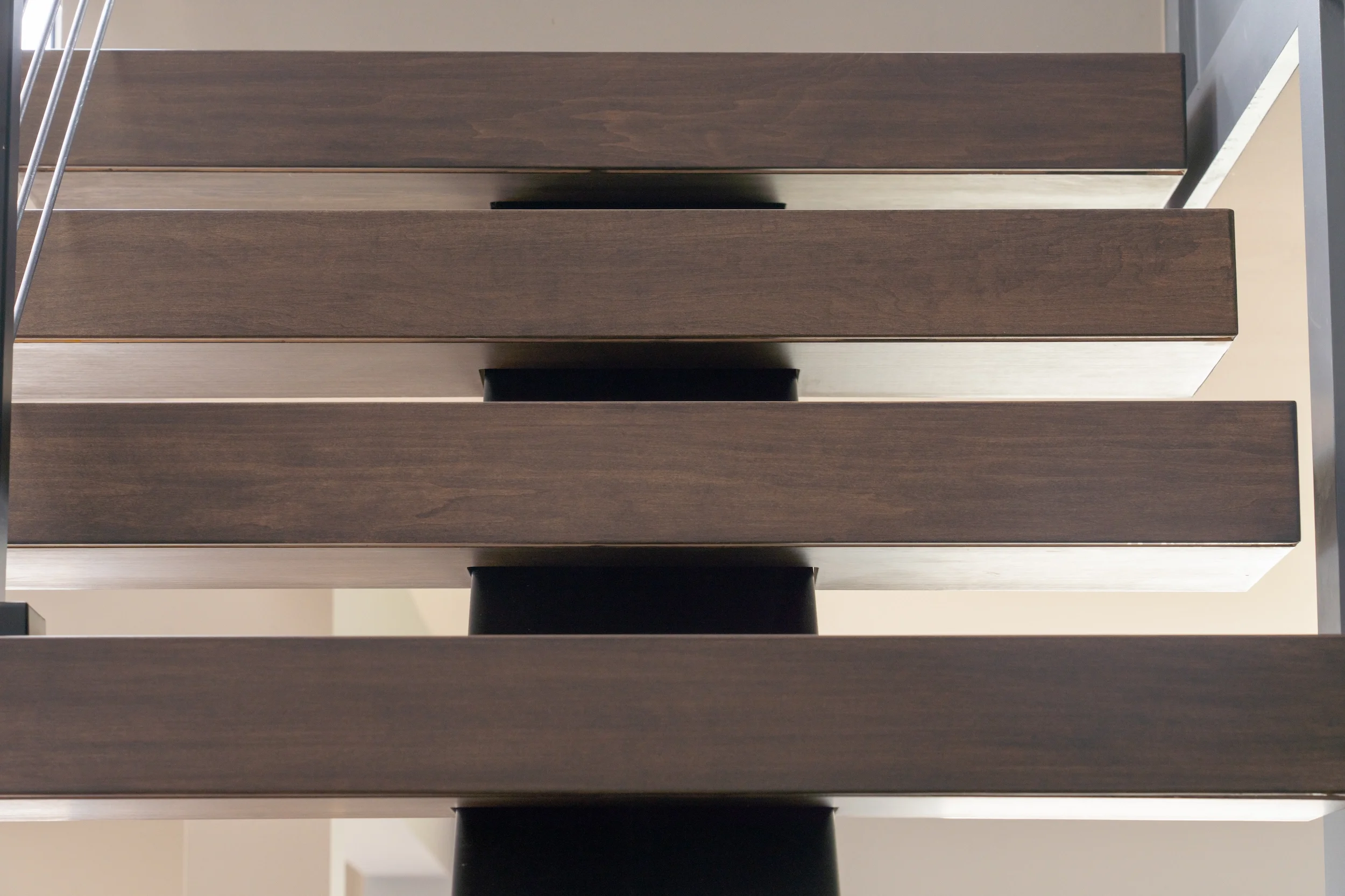 A close up view, from the front, of the Mono Select treads.