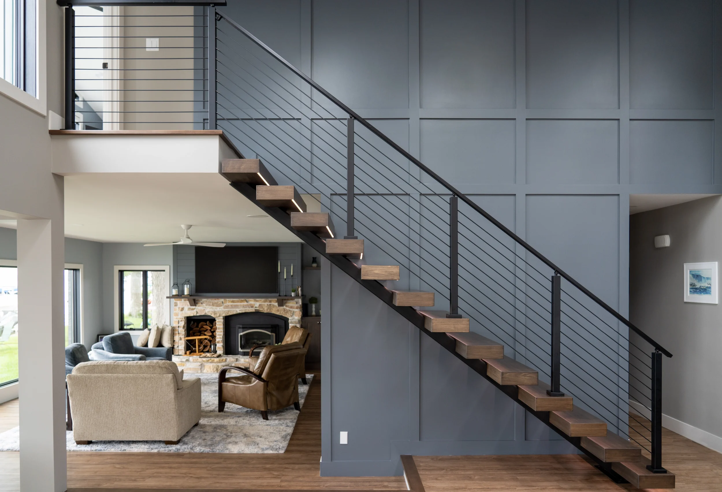 A FLIGHT Mono Select staircase is seen from the side