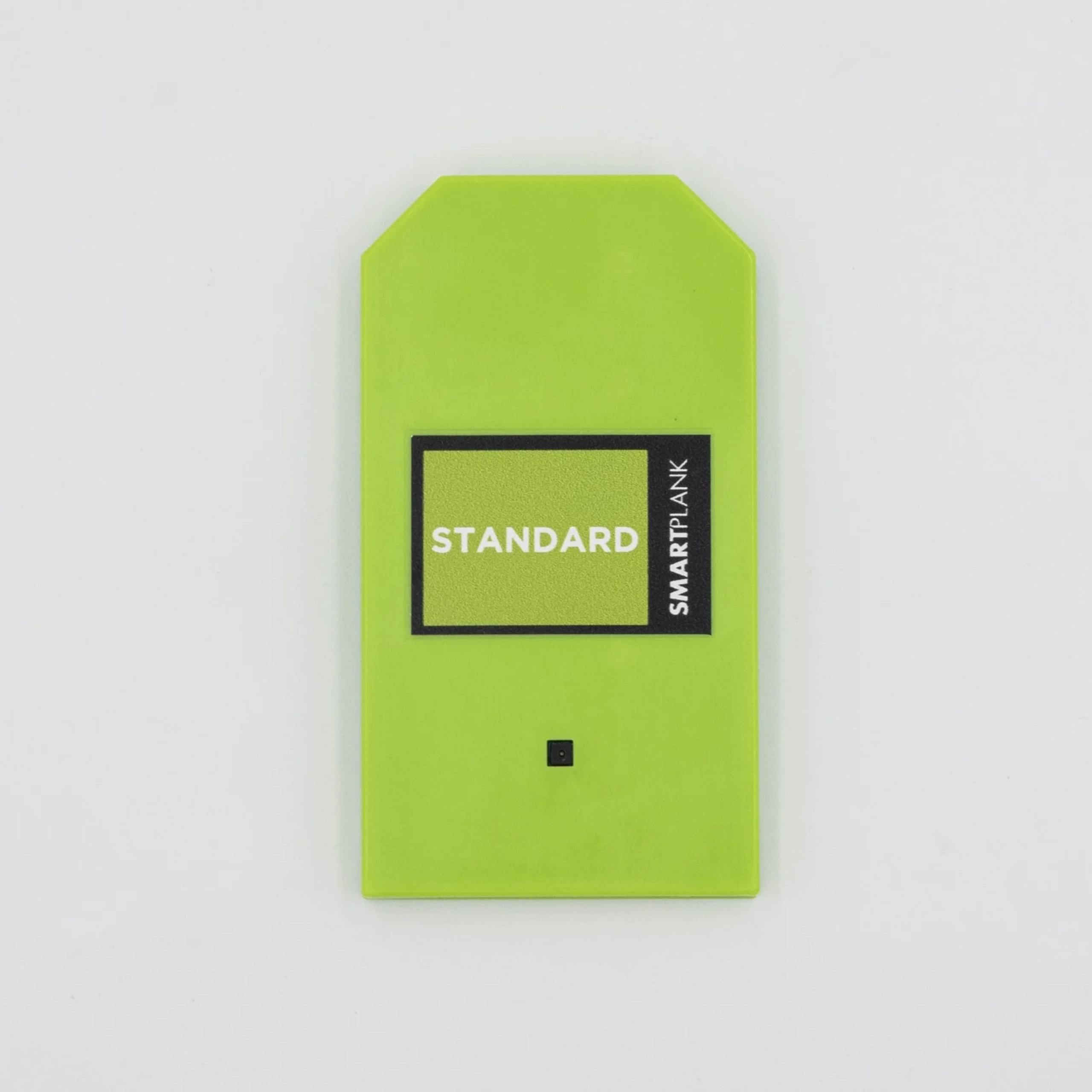 Small green SmartPlank sensor on a gray background.