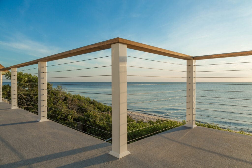wood posts with handrail